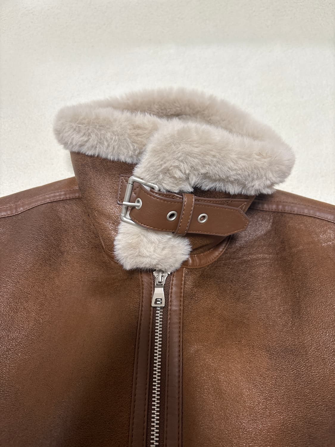 레프트서울 에비에이터 B-3 무스탕 브라운 상품이미지7