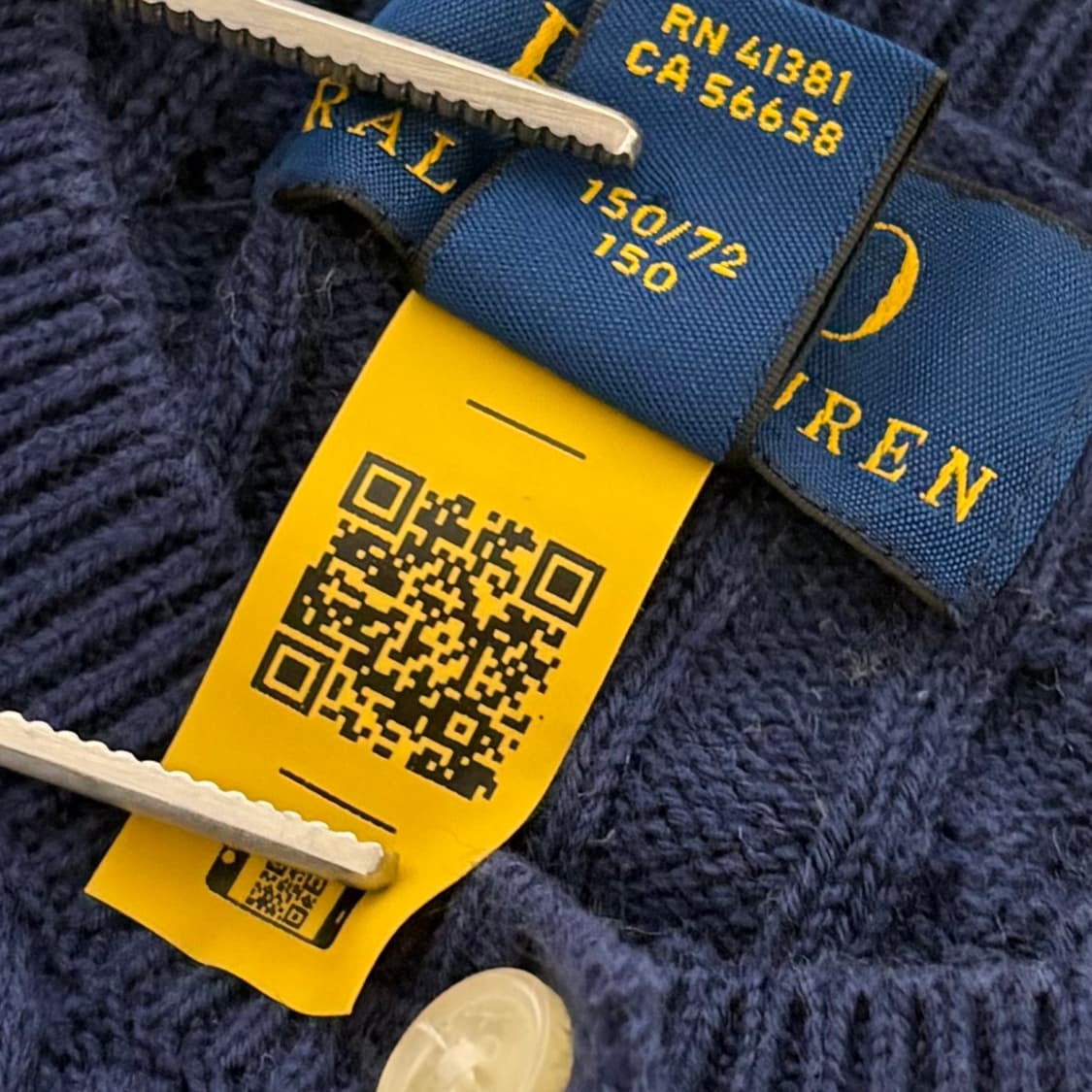 Polo Ralph Lauren 자수 미니케이블 가디건 네이비 L 상품이미지3