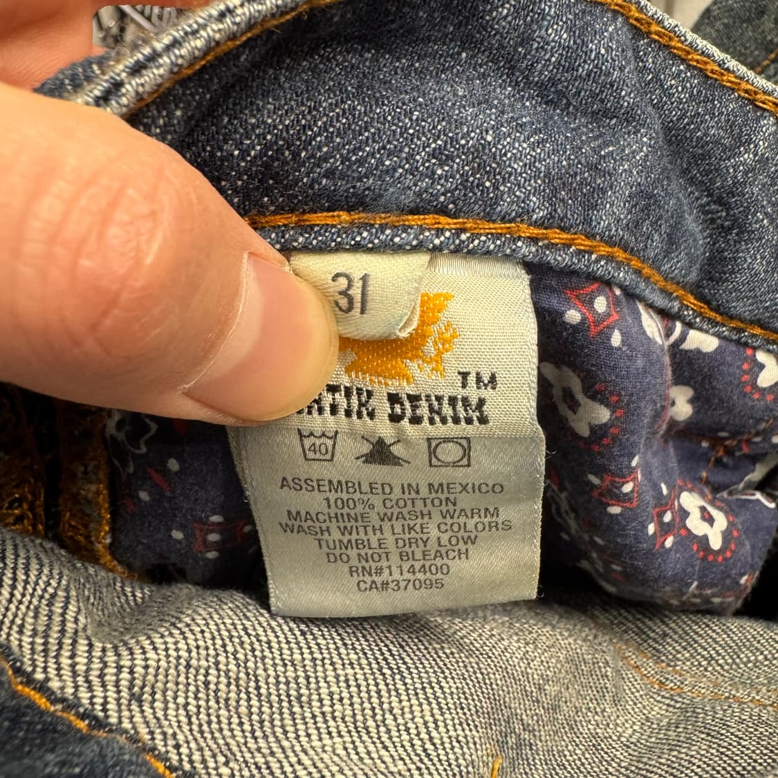 00s USA VINTAGE 데님 팬츠 후면 멀티컬러 자수 포인트 중청 상품이미지8