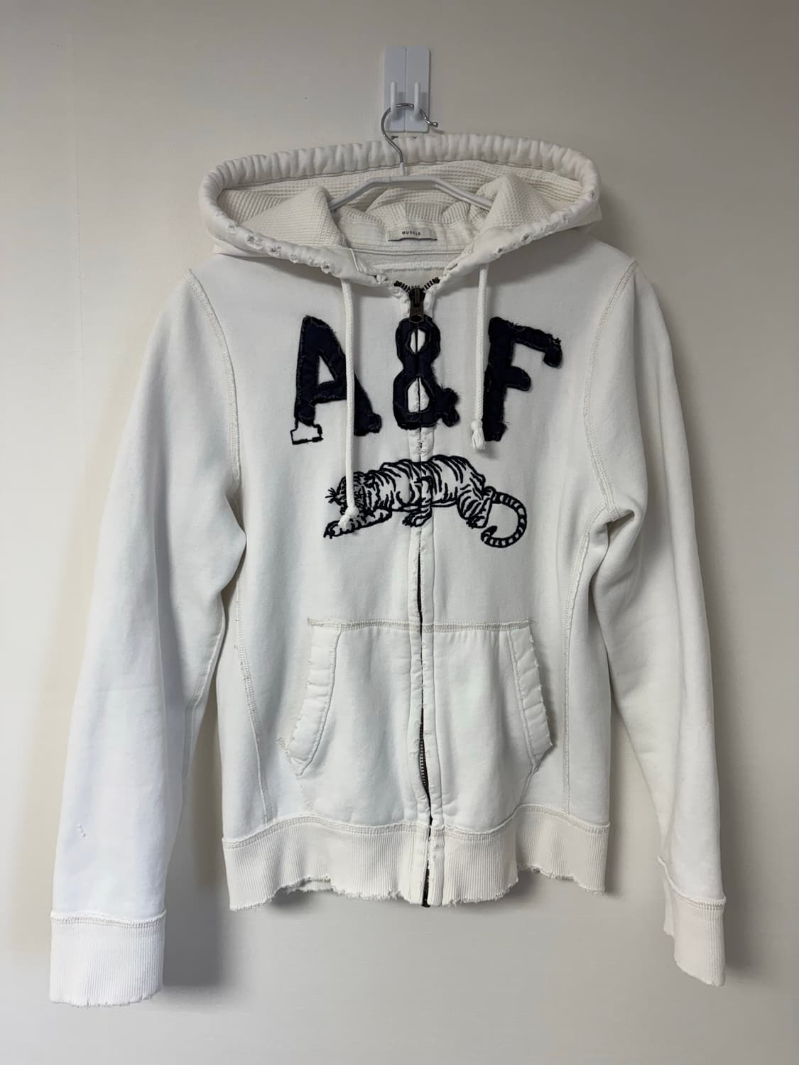 M) 아베크롬비 화이트 타이거 후드집업 상품이미지1