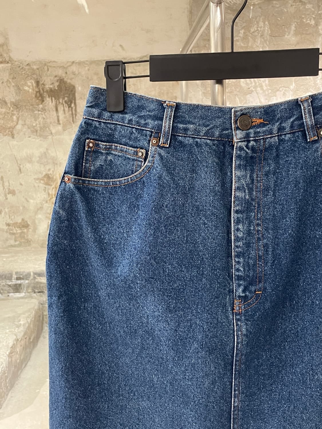 폴로 랄프로렌 중청 데님 미디스커트 상품이미지2