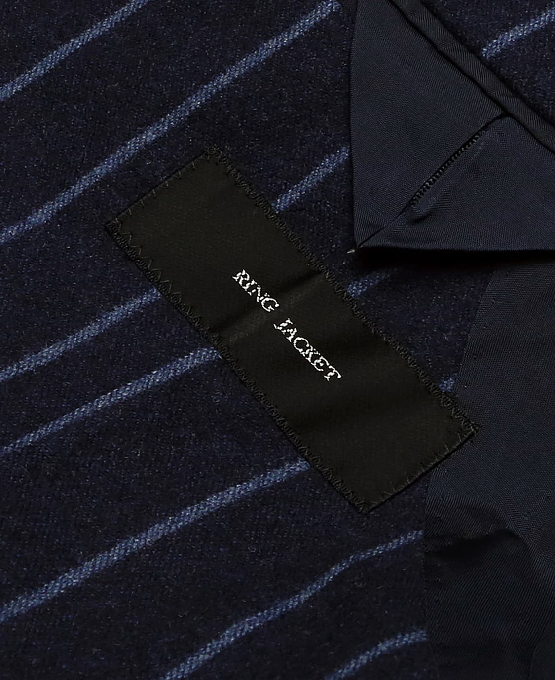 링자켓 [Ring Jacket] 네이비 하늘색 스트라이프 플란넬 울 수트 상품이미지6