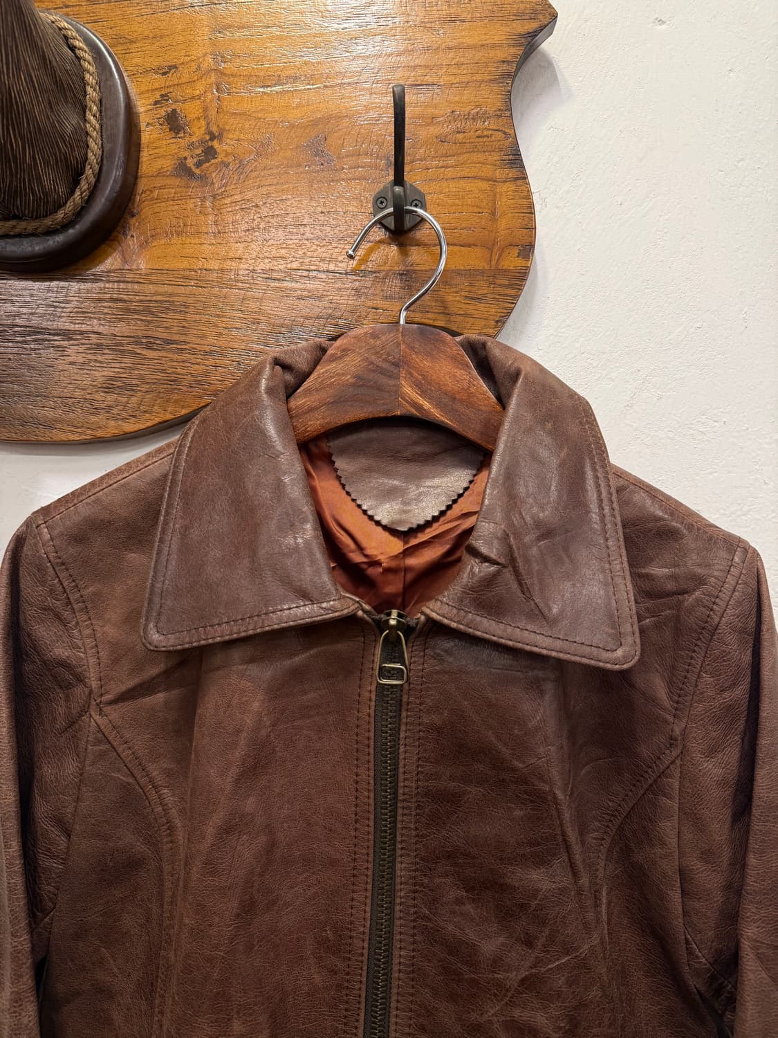 55) Brown Sheep Leather Zip-Up Jacket 상품이미지3