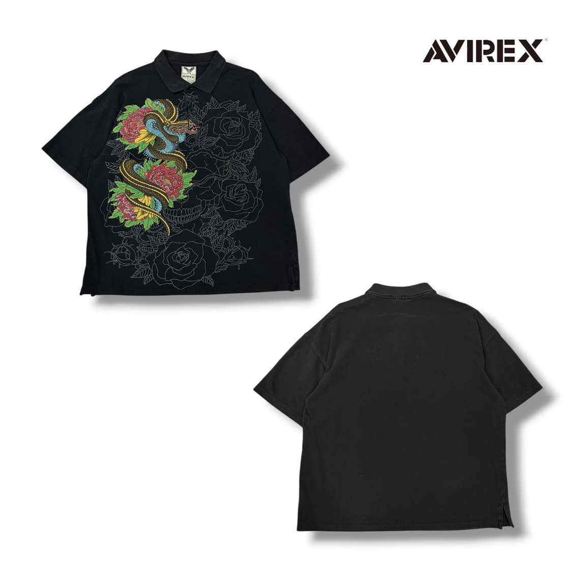 아비렉스 오리엔탈 뱀 반팔 카라티 상품이미지2