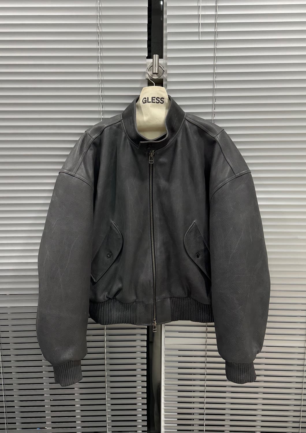 [1]GLESS 글레스 레더 헤링턴 자켓 / 032 상품이미지1