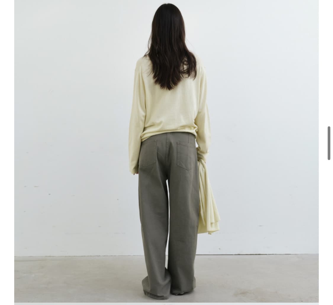 오비르 커브드 팬츠 카키M 새상품 상품이미지2