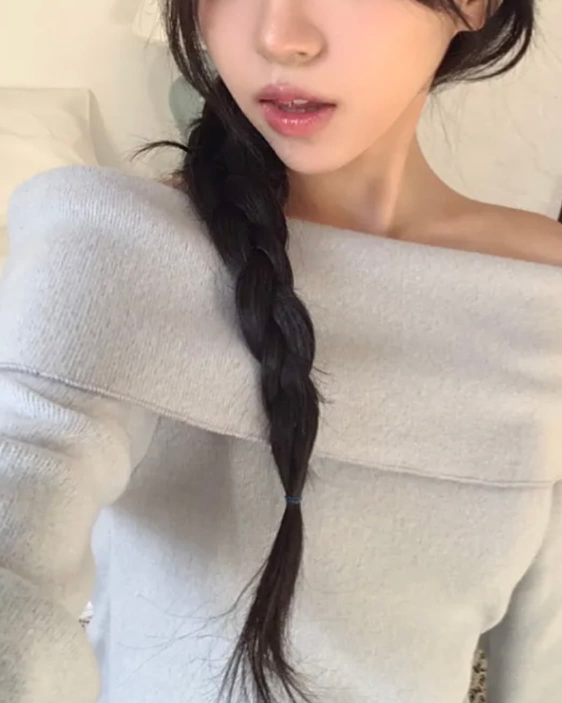 오프숄더 니트 긴팔티 상품이미지4