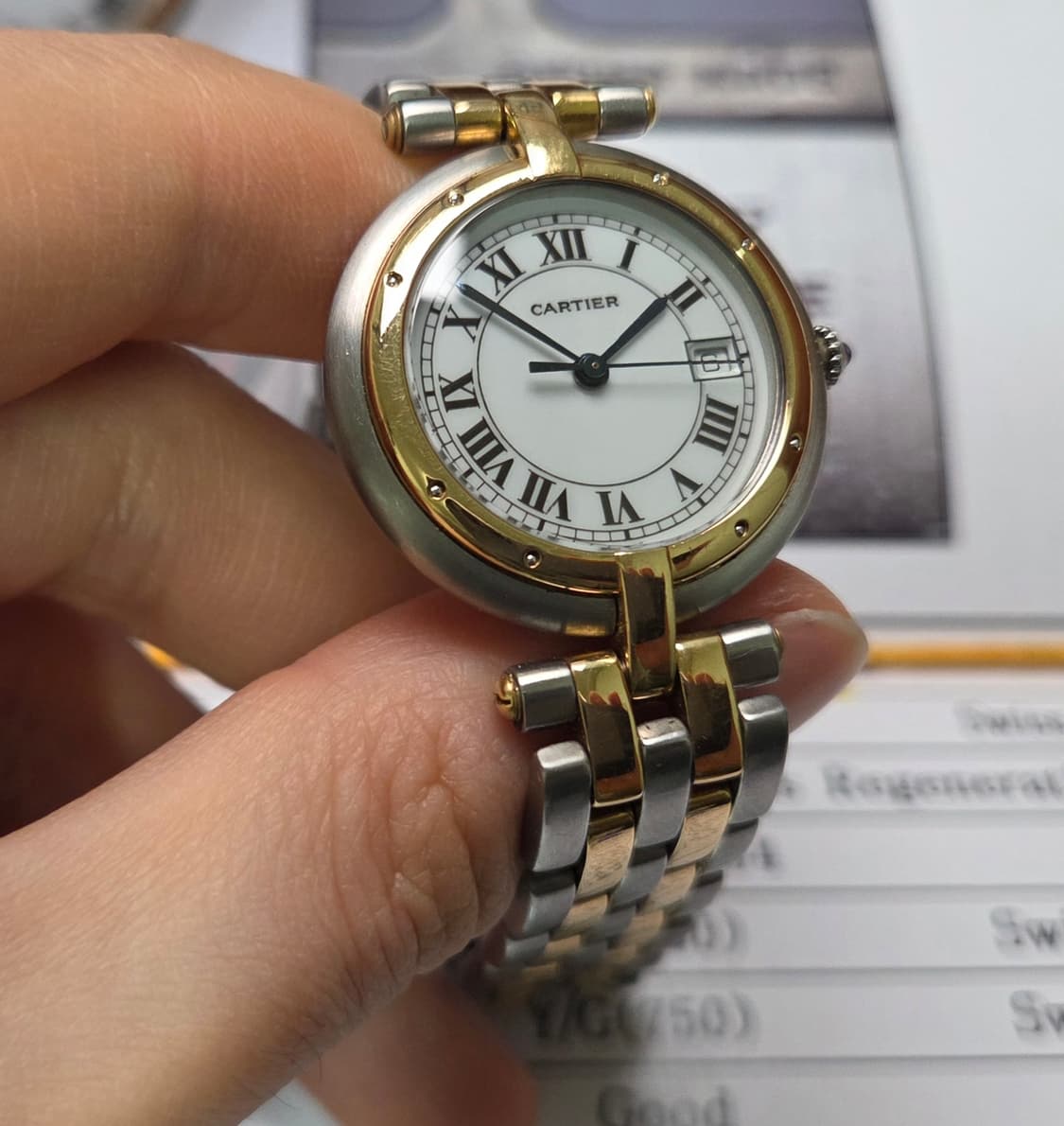 까르띠에 팬더 방돔 18K콤비 2줄버전 블루핸즈 LM 남성용 (감정서 포 상품이미지3