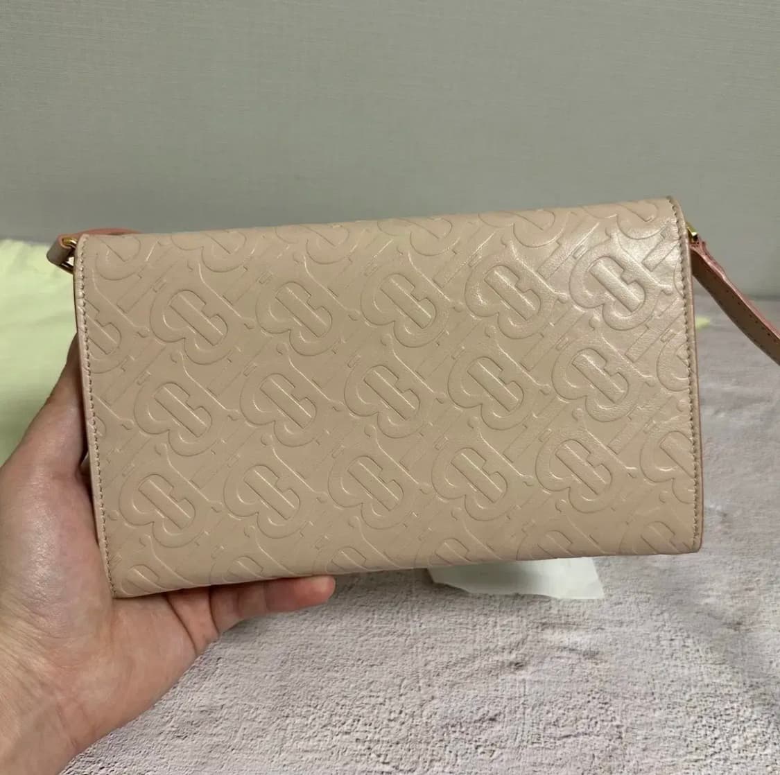 [풀구성] 버버리 TB 모노그램 레더 월렛 크로스백 핑크 상품이미지2