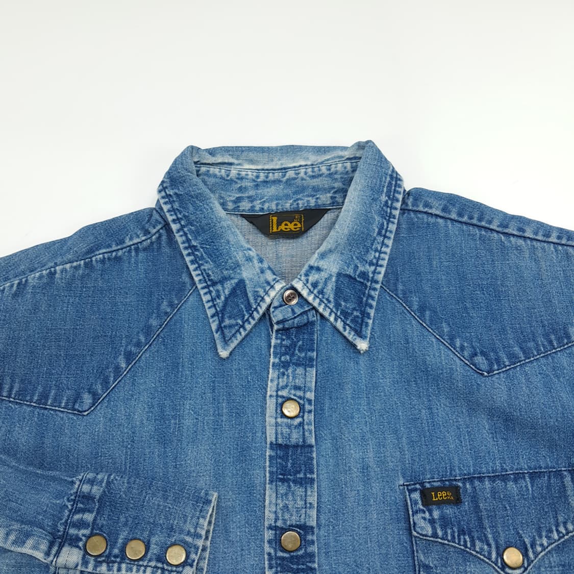 Co829 XL LEE 리 90s 연청 웨스턴 데님 긴팔 셔츠 상품이미지3