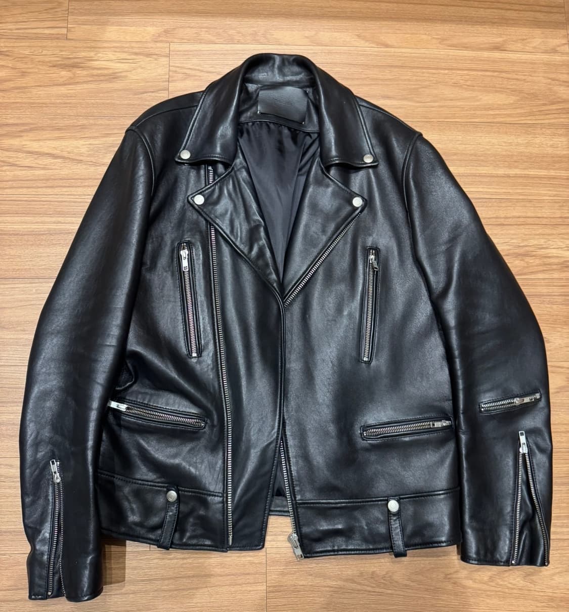 비바스튜디오 검정 레더 가죽 라이더 자켓 상품이미지1