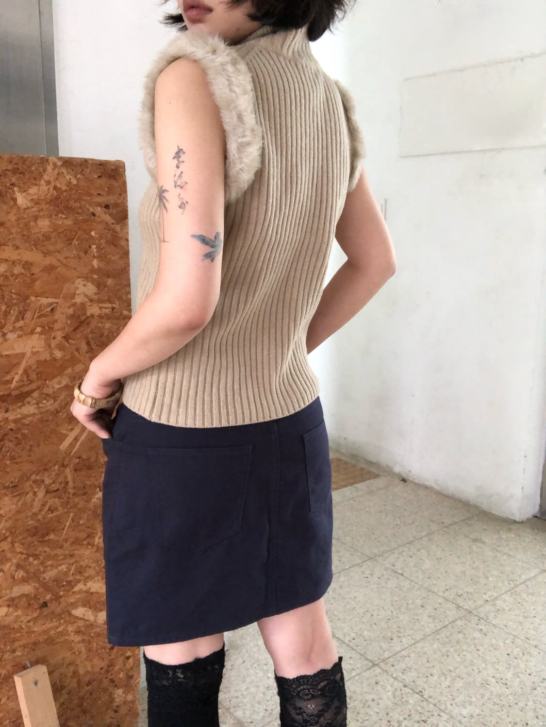 knit fur vest 상품이미지4