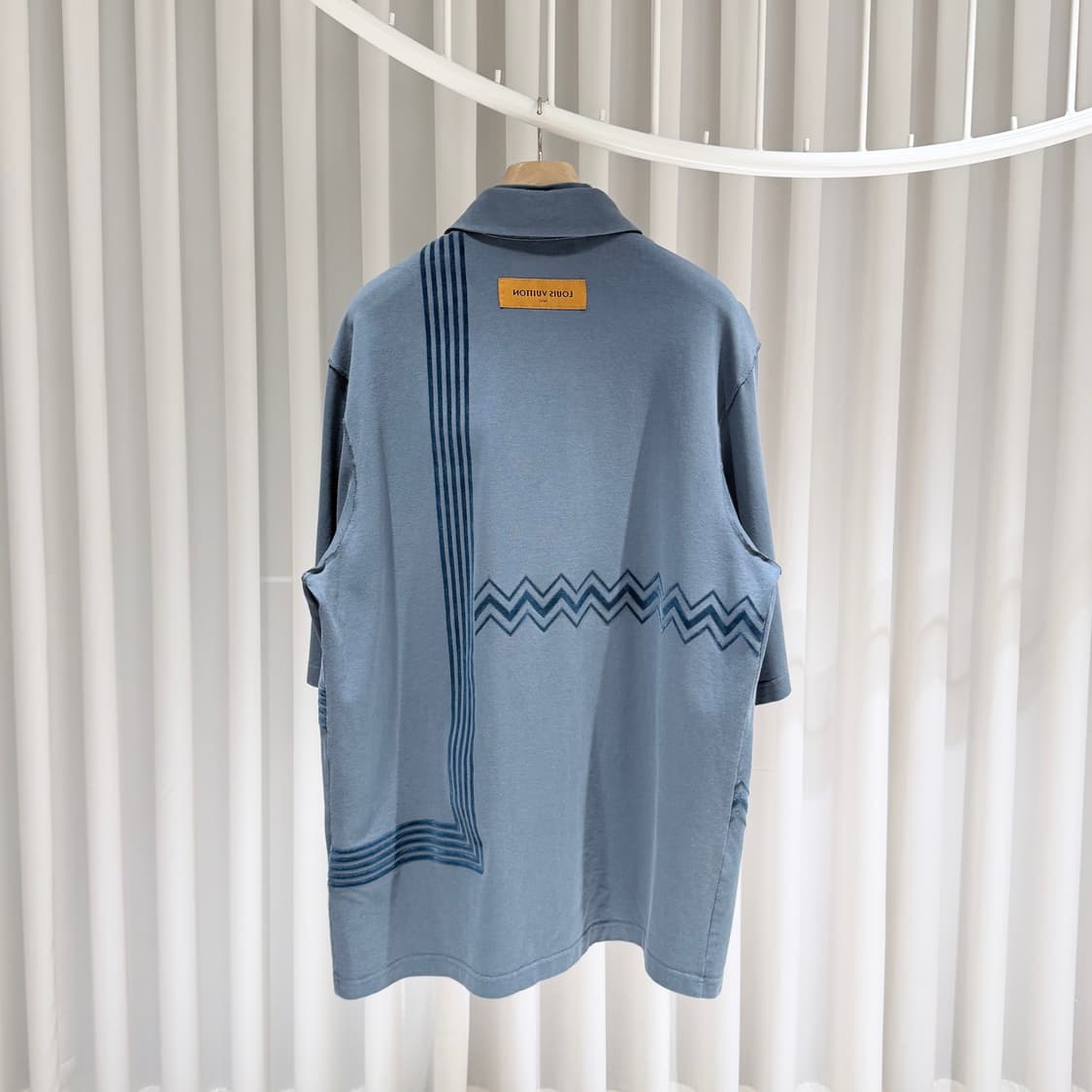 (A+/XXL) / 루이비통 카라코람 플록 프린트 저지 셔츠 블루 상품이미지6