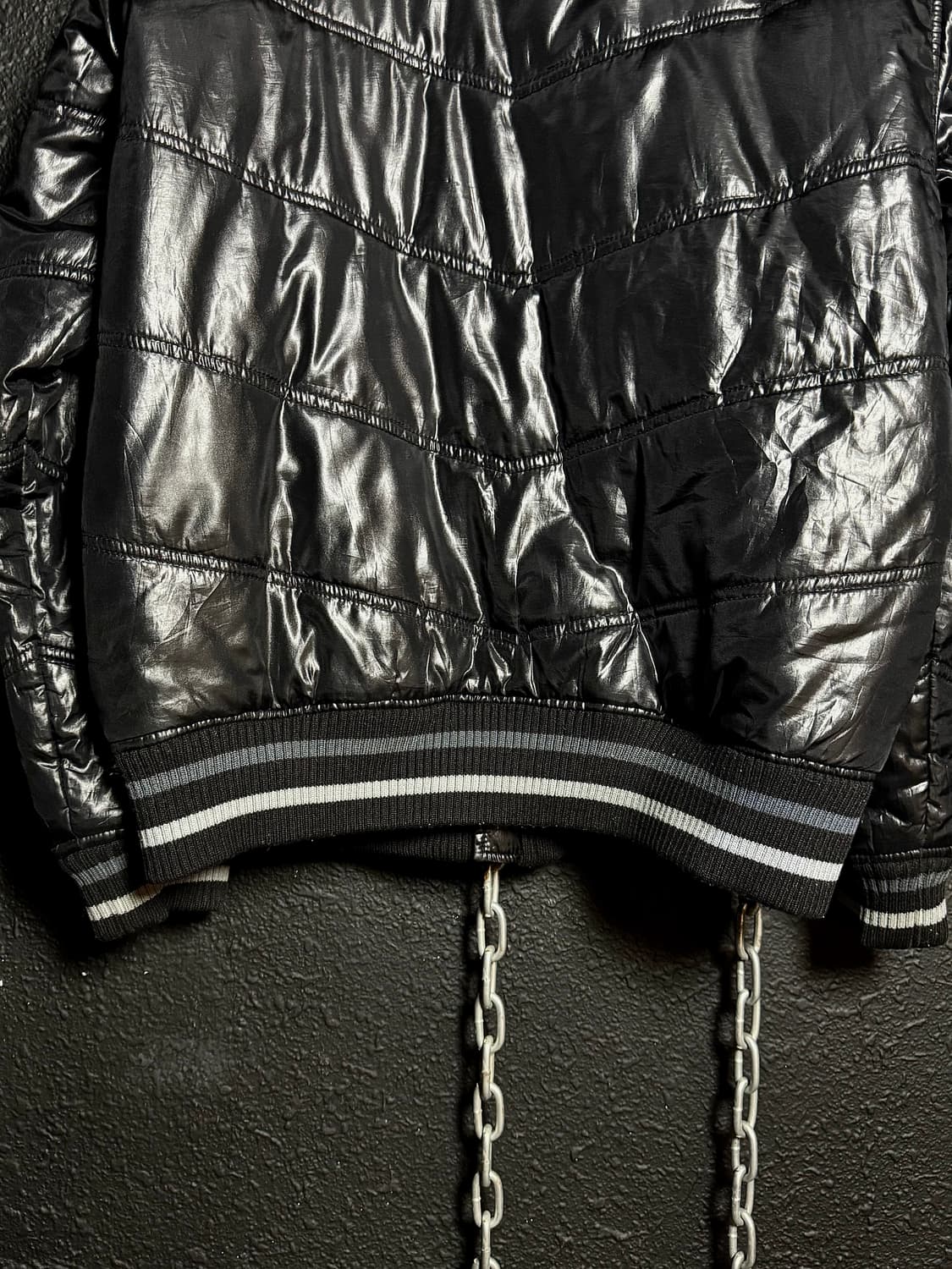 Converse - Black Stripe Rib Down Jacket  상품이미지7