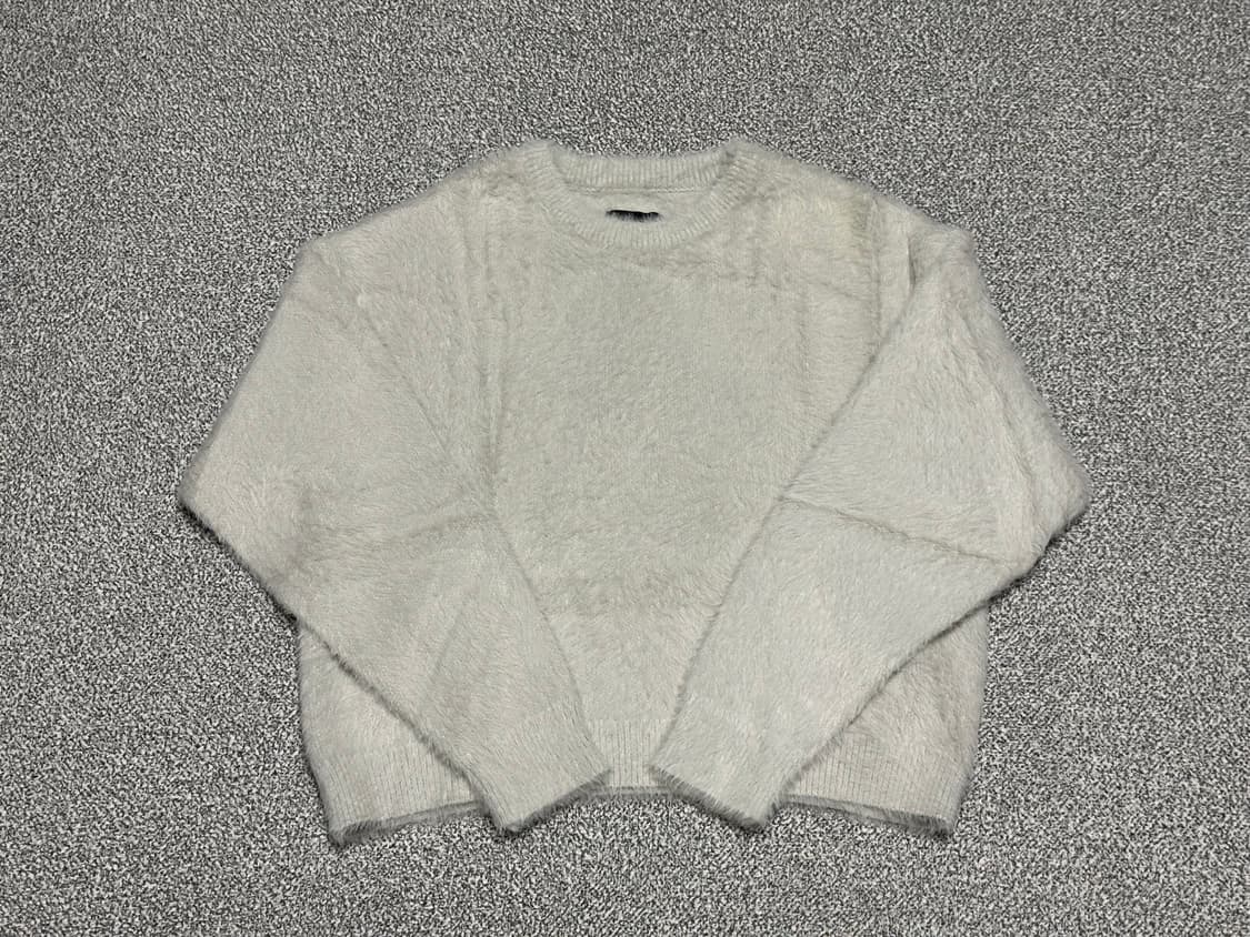 디미트리블랙 크롭 헤어리 니트 라이트 그레이 S 상품이미지2