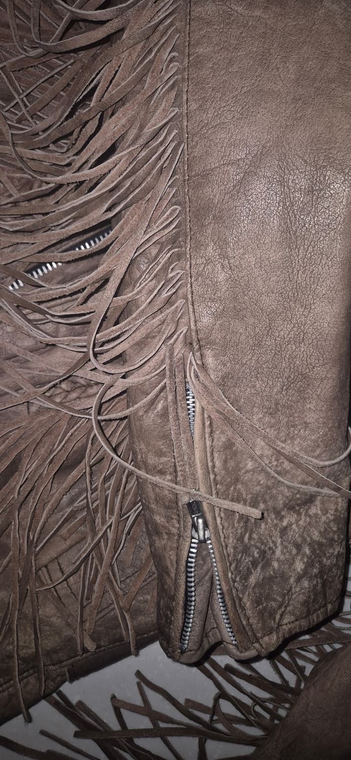 프린지,테슬 디테일 웨스턴 빈티지 레더재킷 상품이미지5