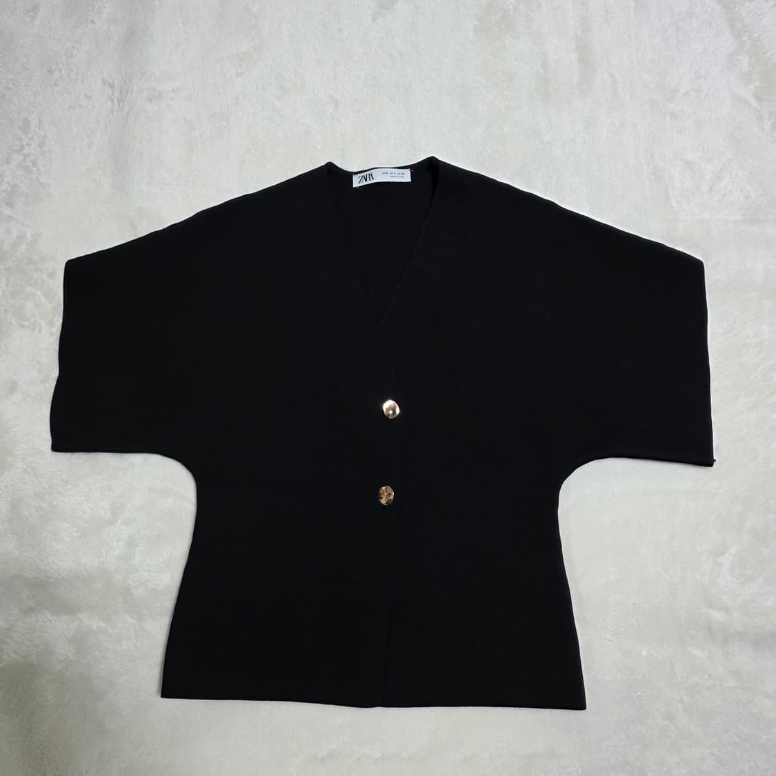 (S)여성 자라 반팔 금장 가디건 상품이미지2