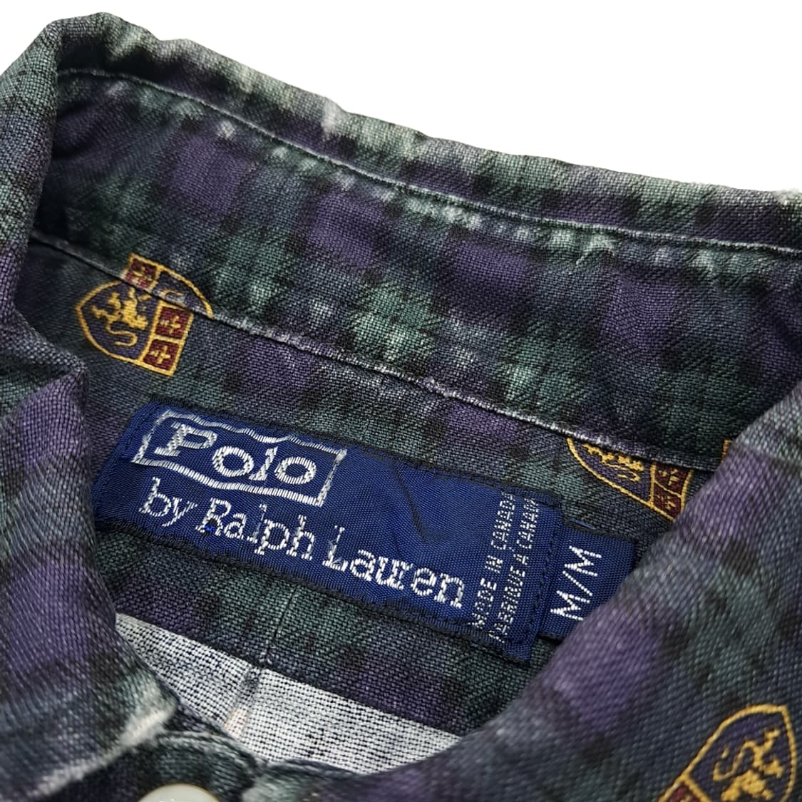 CK058 XL 폴로 90s 캐나다판 모던 블랙워치 크레스트 셔츠 남방 상품이미지3