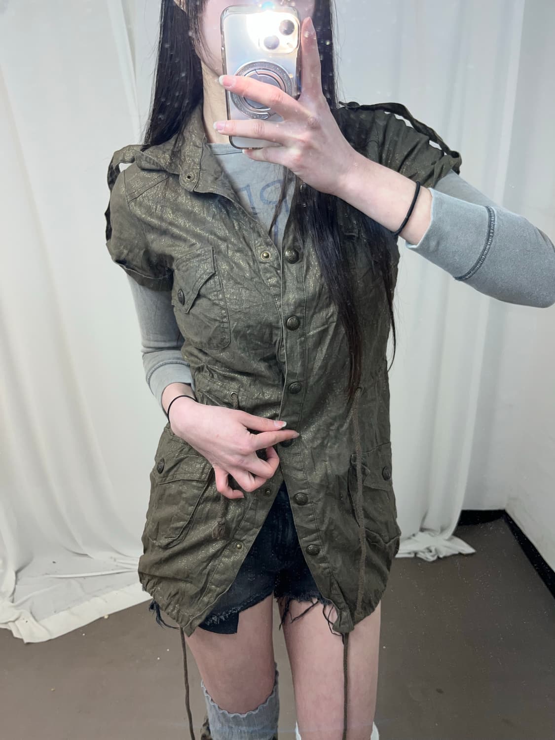  00‘s 브라운 글리터 원피스 상품이미지4