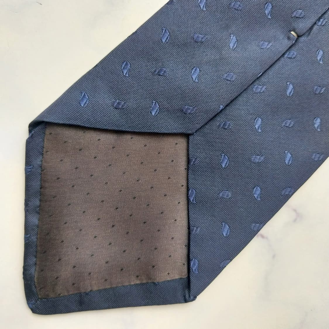 알테아 실크 네이비 자카드 패턴 넥타이 9cm A+등급 K2526 상품이미지7