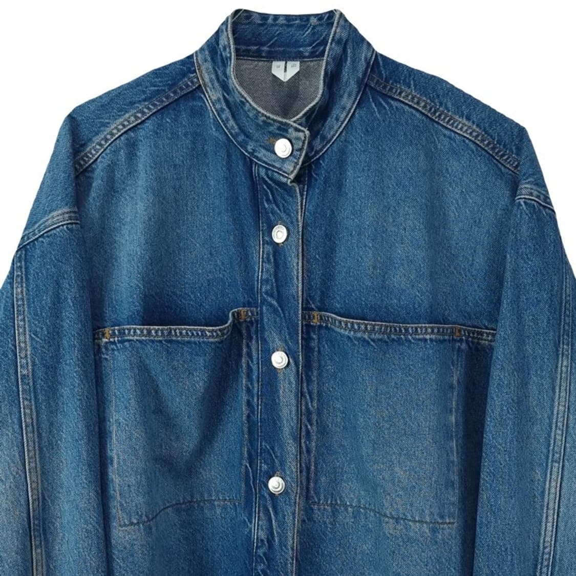 [아르켓] 차이나 카라 오버핏 데님 셔츠 자켓 M18572 상품이미지4