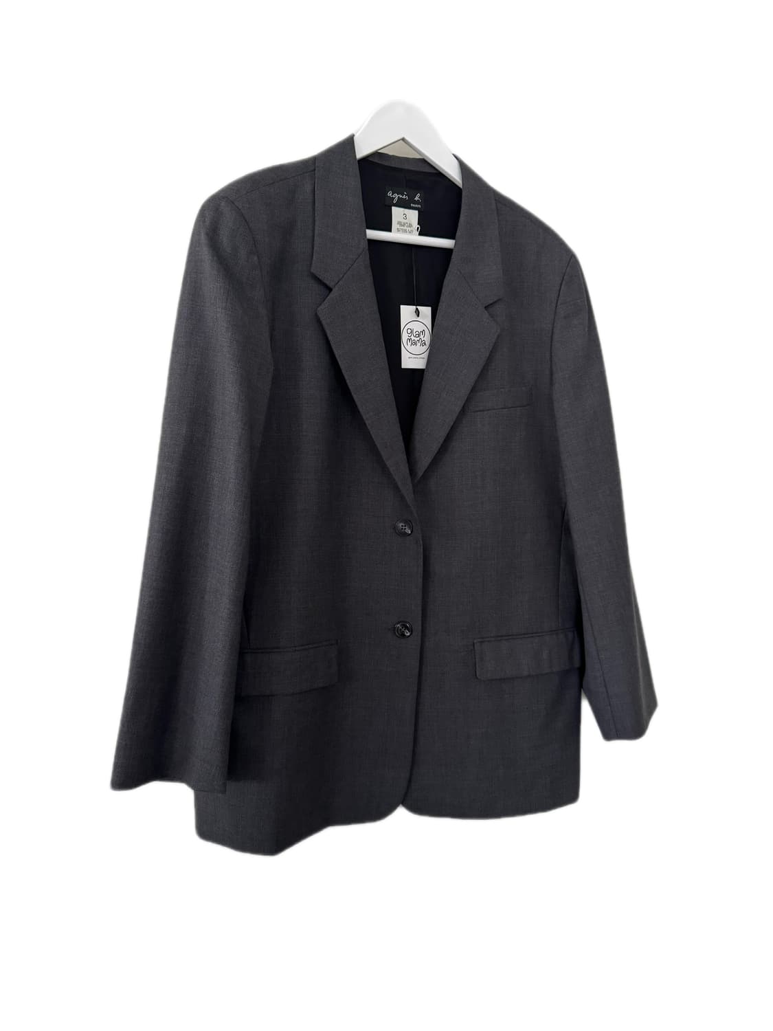 아니에스베(agnès b.) 차콜 그레이 2버튼 울 블레이저  상품이미지4
