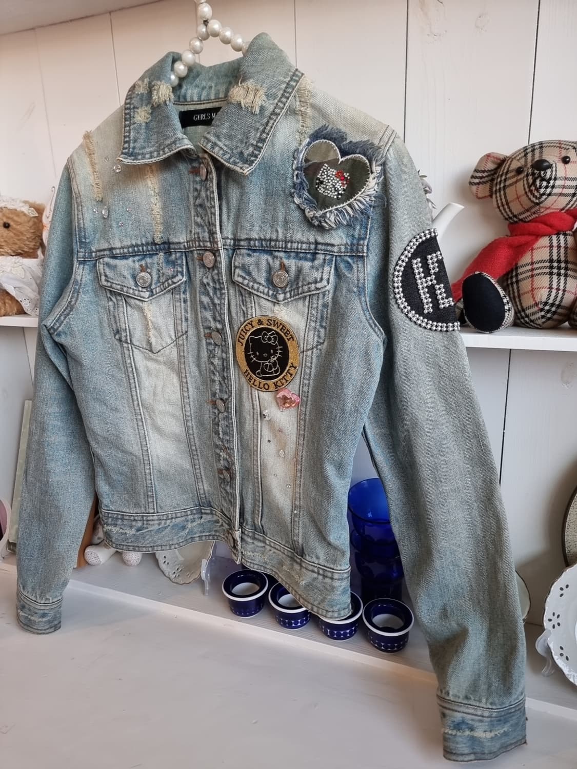 걸즈매직 헬로키티 한정 콜라보 빈티지 데님자켓 상품이미지5