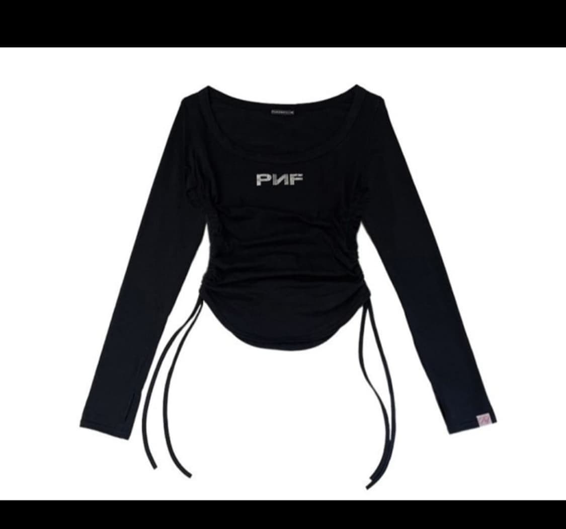 플리즈노팔로우 세라 셔링 탑 블랙 상품이미지2