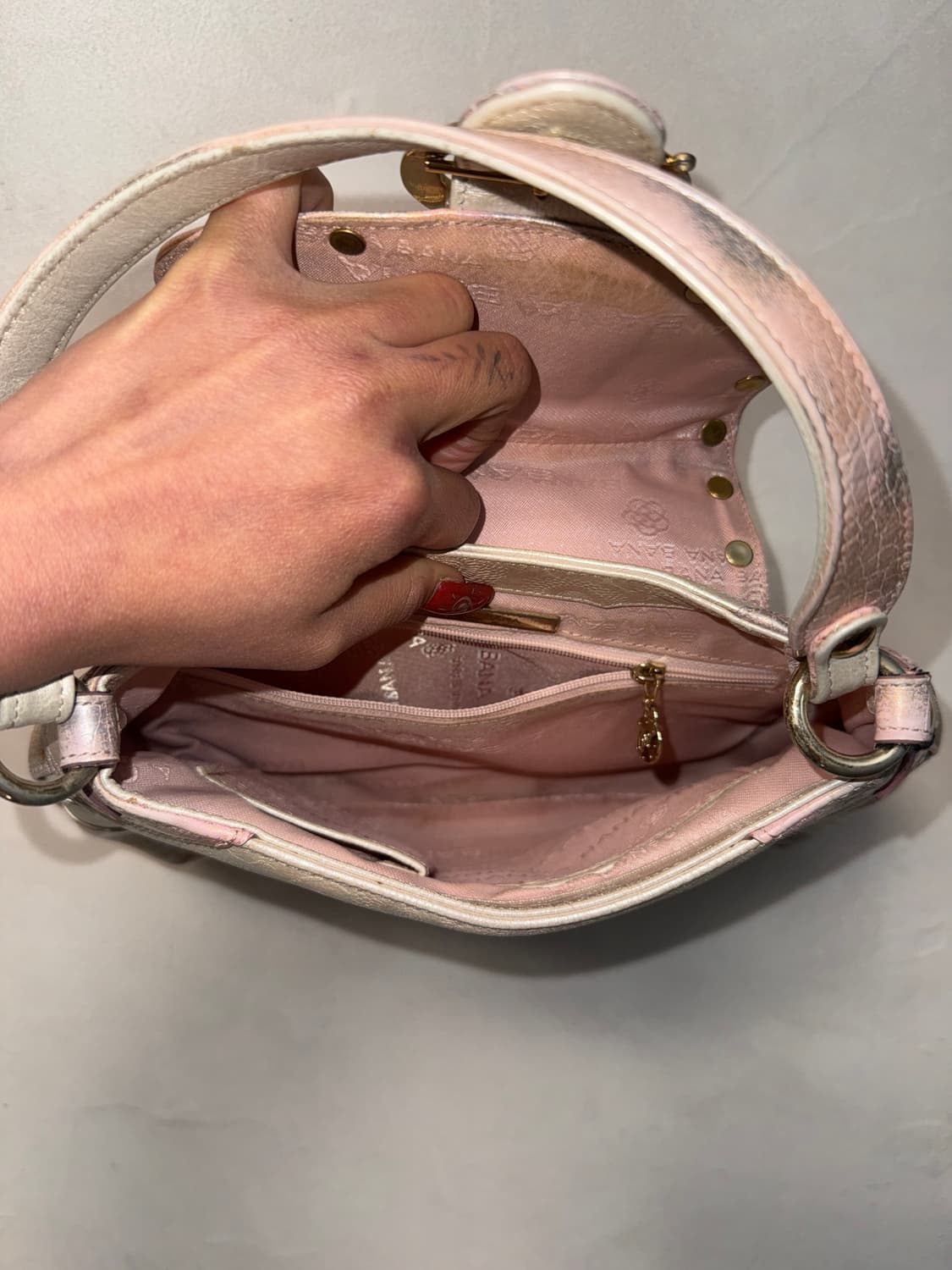 Banabana metal pink silver oriental 숄더백 상품이미지6