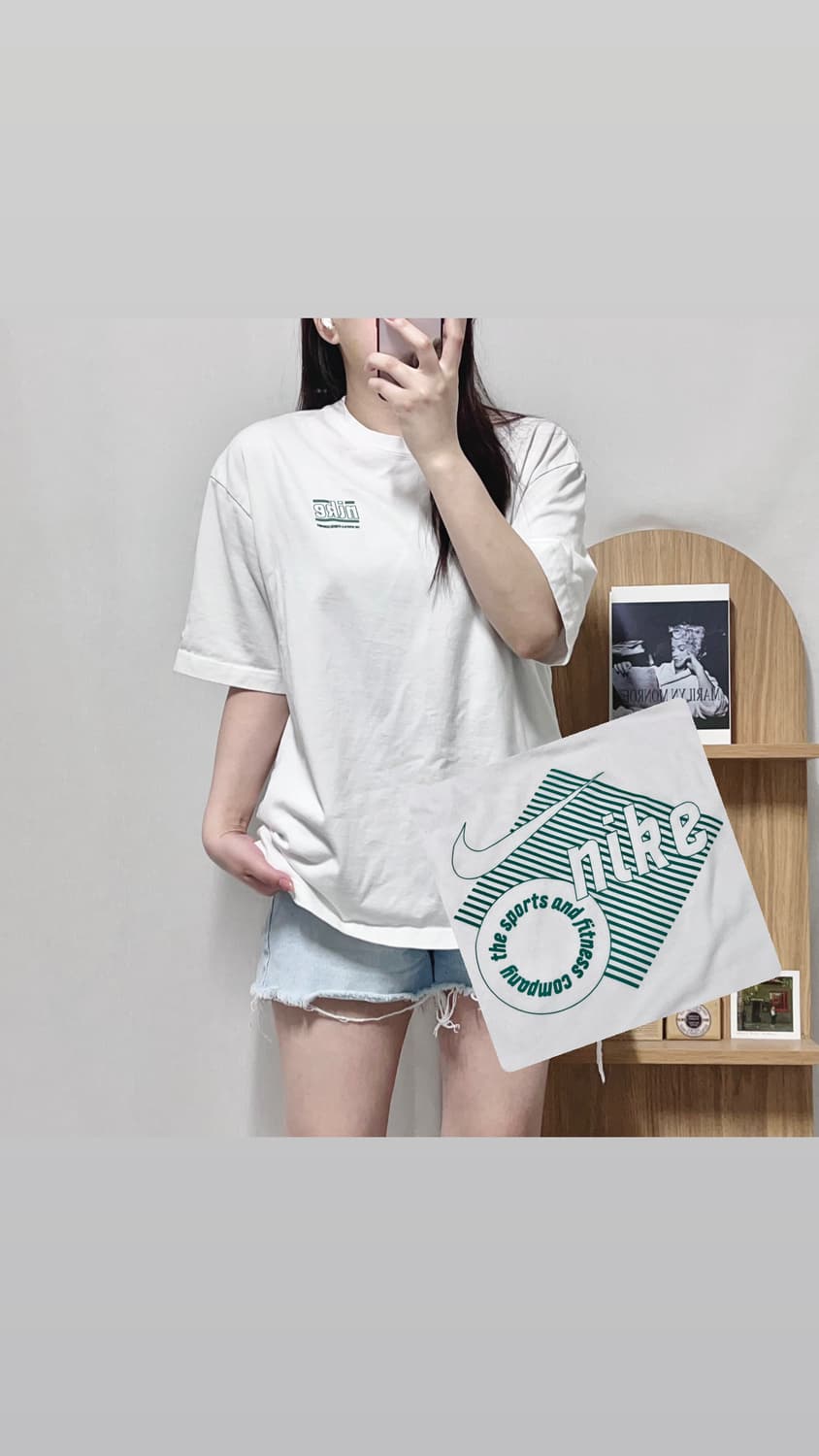 [정품] 나이키 화이트 그린 뒷빅로고 반팔티 [ XL ] 상품이미지1