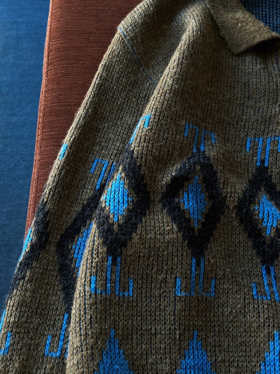 90's middle gauge loose knit polo 상품이미지3