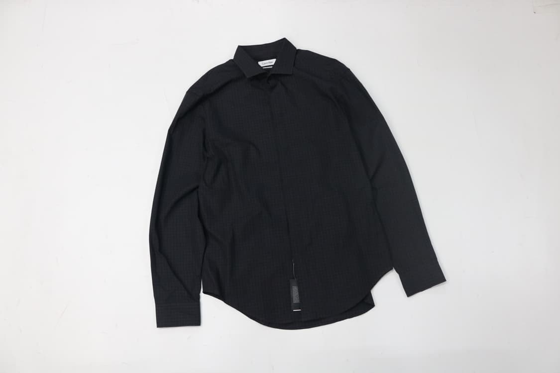 Calvin Klein 캘빈클라인 블랙 마이크로 체크 슬림핏 셔츠 상품이미지2