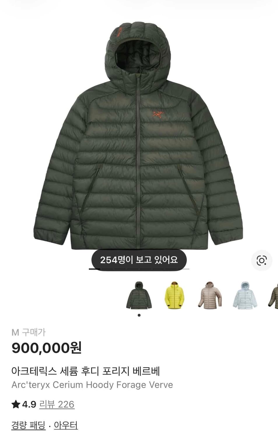 아크테릭스 세륨 후디 포리지 베르베 m 상품이미지1