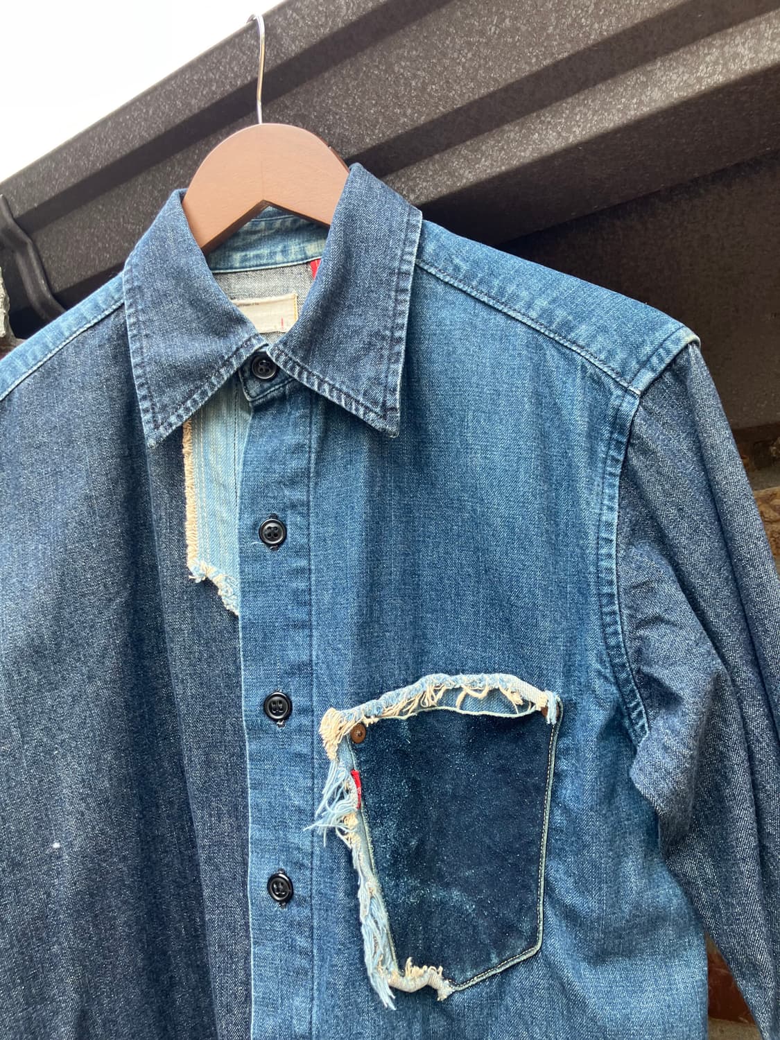 Levi’s 데미지드 데님 리워크 셔츠 L 상품이미지4