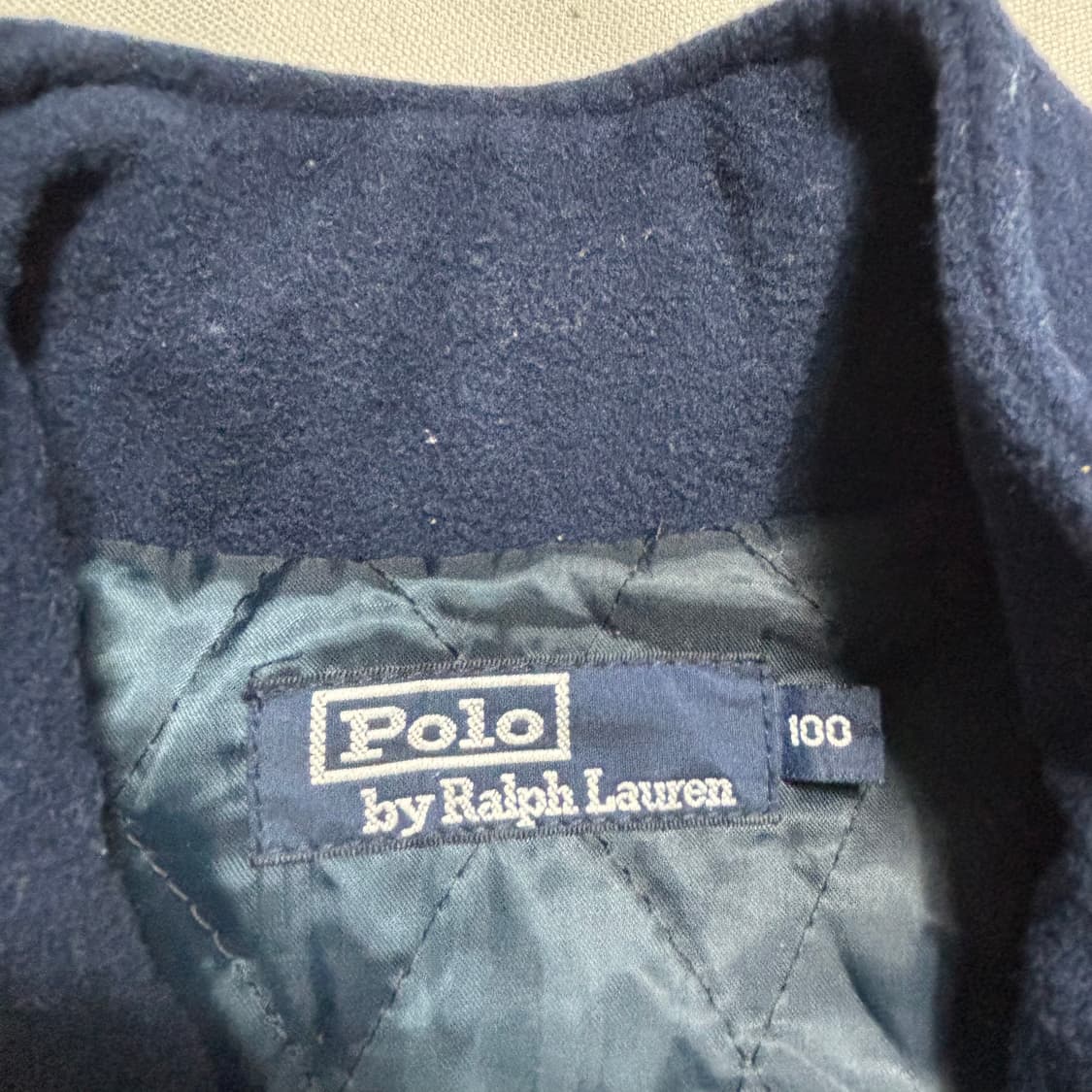 100 폴로랄프로렌 네이비 블루 울 모직 블루종 상품이미지4