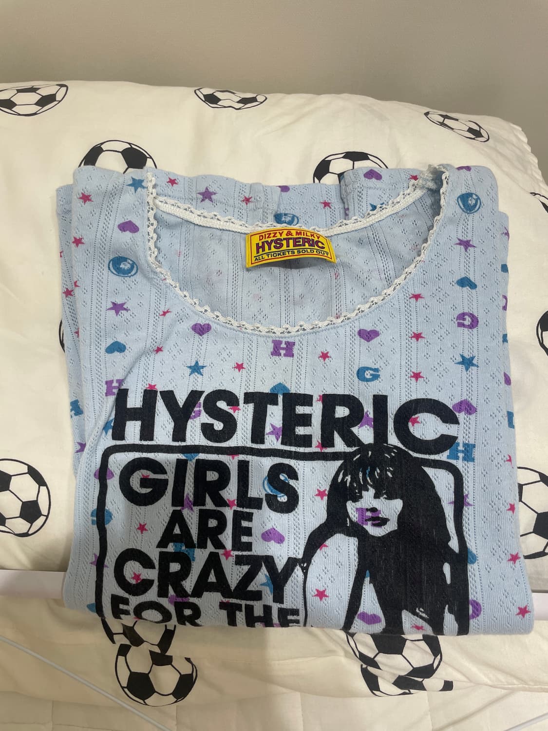 히스테릭글래머 걸스 아 크레이지 치비 티셔츠 블루 상품이미지2