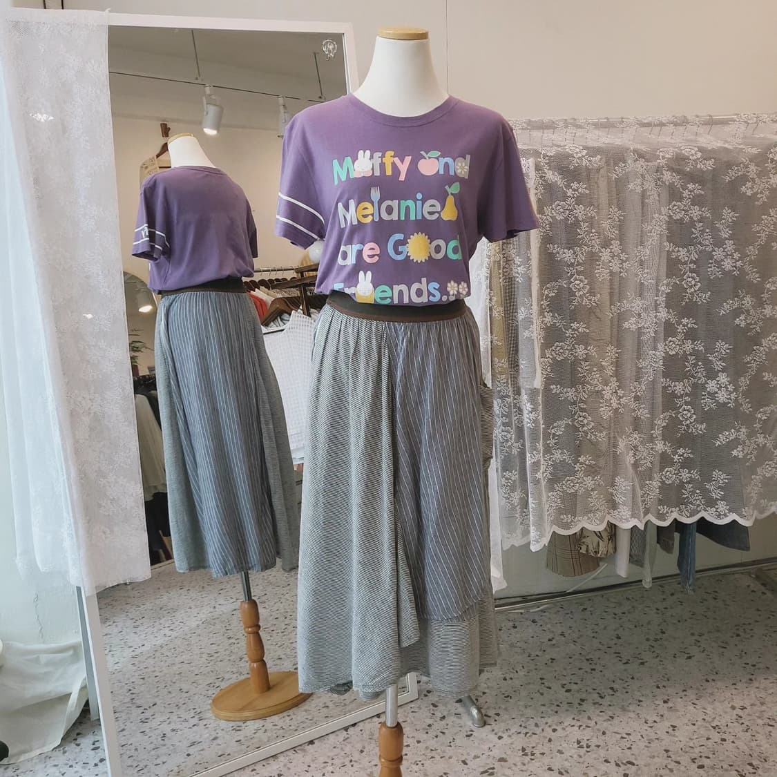 Miffy 바이올렛 미피 레터링 티셔츠 상품이미지9