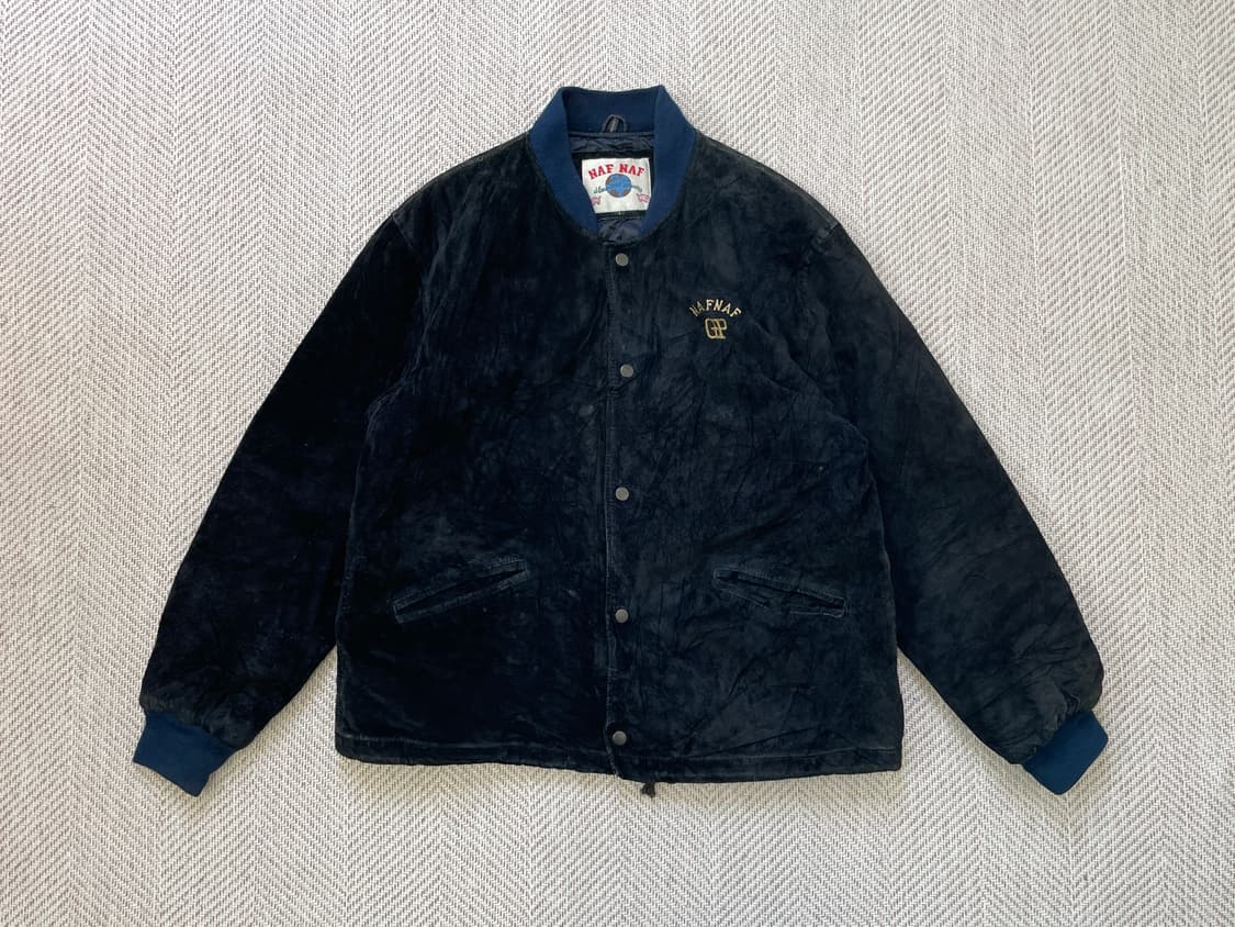 Naf naf 빈티지 스웨이드 레더 패치 바시티 자켓  J04221 상품이미지5