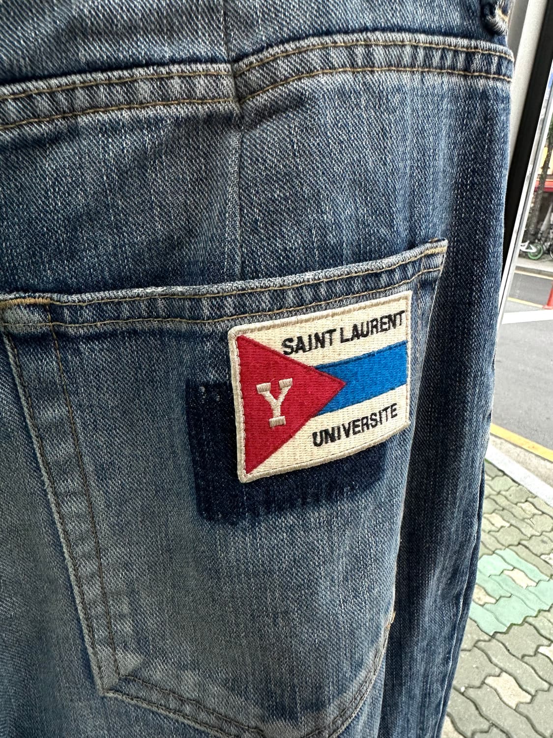 32~34/ 생로랑 Universite 백패치 데님 팬츠 상품이미지9