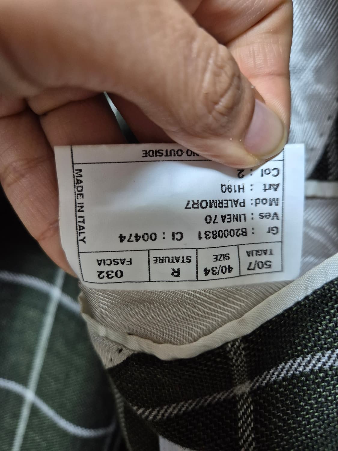 안토니오 푸가토 테일러드 린넨 자켓 체크자켓 상품이미지10