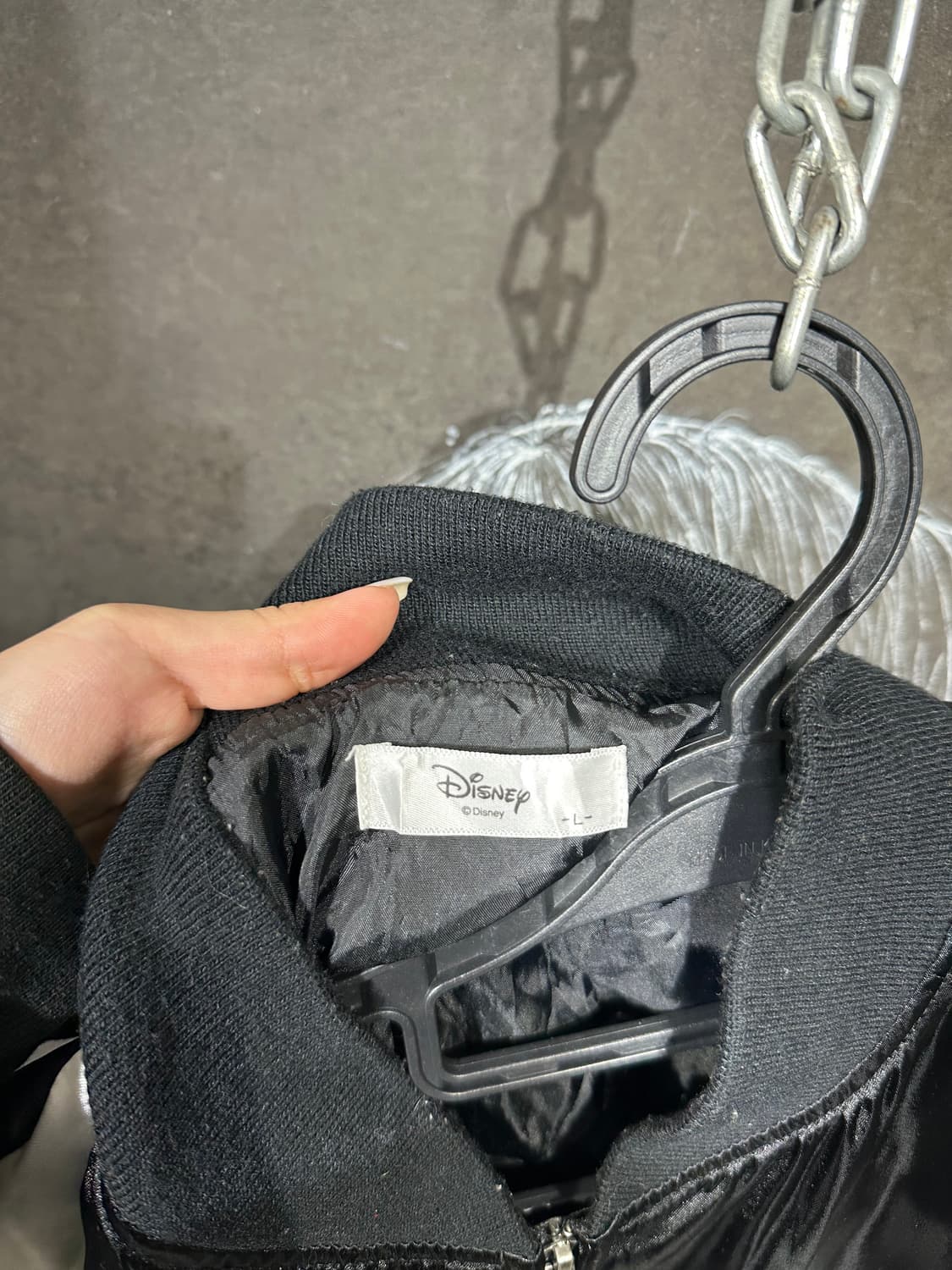 일본빈티지 디즈니 블랙 미키마우스 자수 스카잔 L  상품이미지7