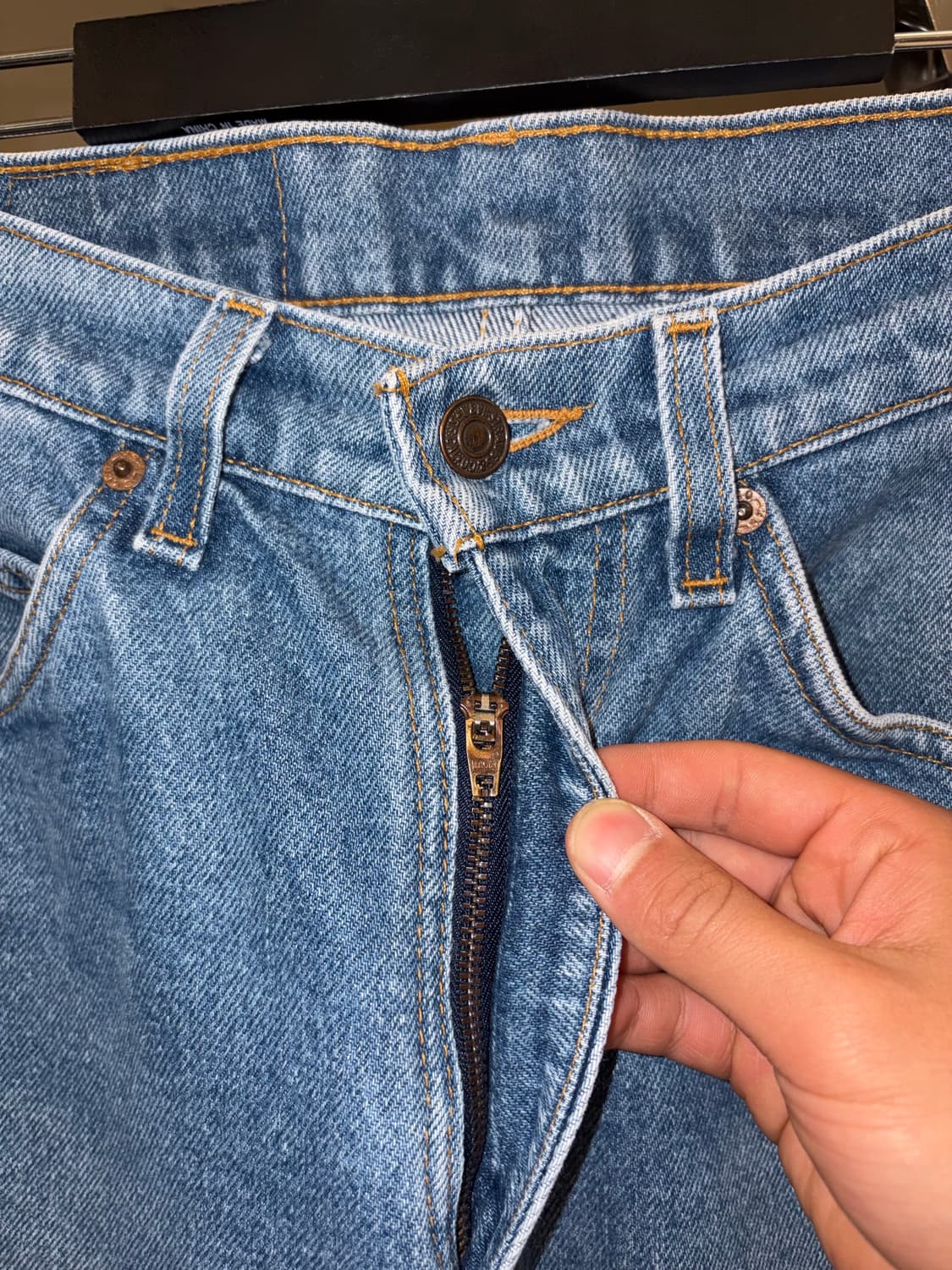 90’s Levi’s 505 USA denim hard washed 상품이미지6