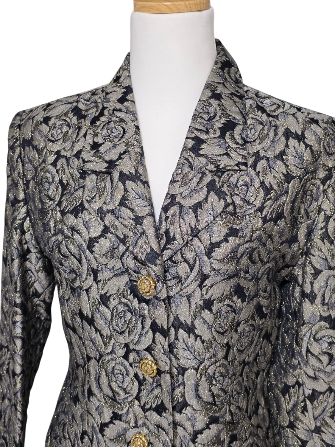 해외 빈티지) 꽃무늬 골드 펄 자켓 상품이미지2