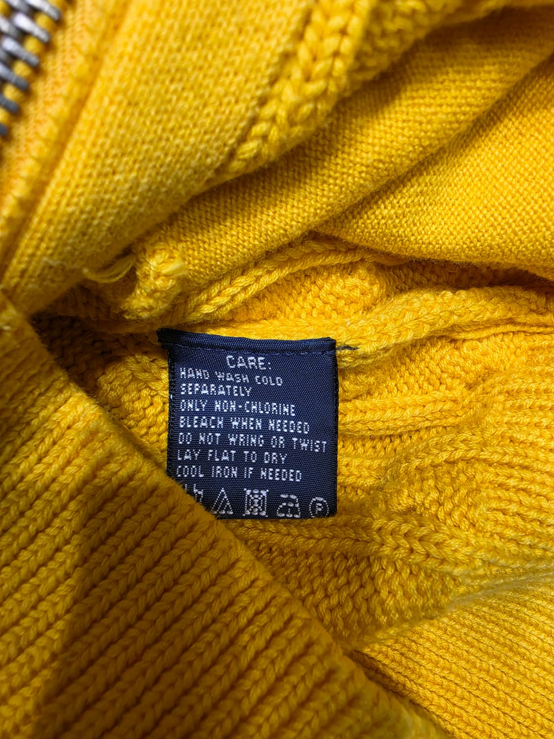 폴로 랄프로렌 스포츠 꽈배기 케이블 니트 집업 옐로우 S 상품이미지10