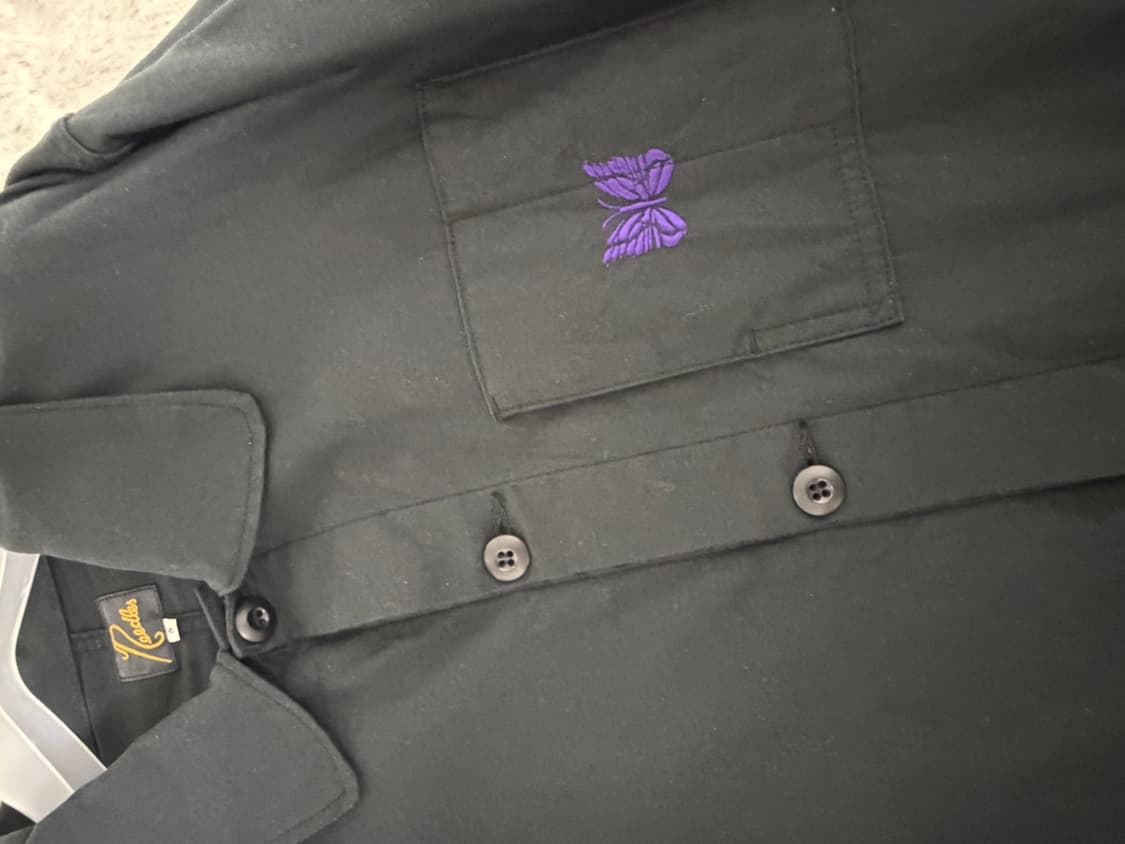 Needles 리버스 새틴 커버올 워크자켓 블랙  상품이미지3