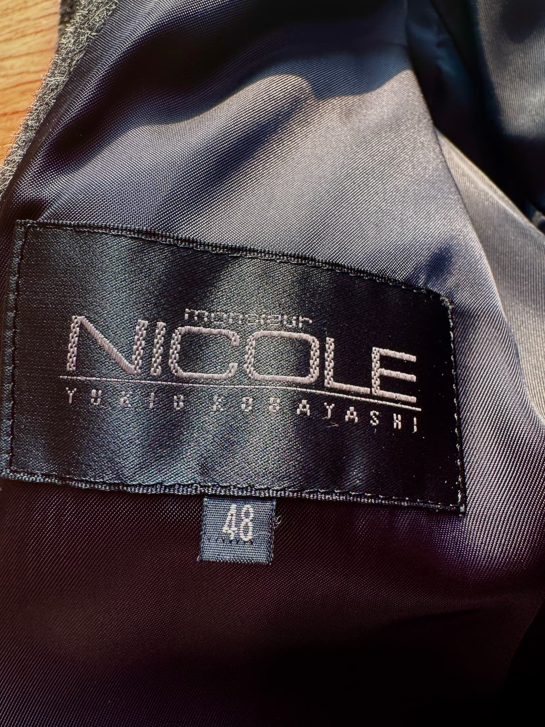 일본 무슈 니콜 by 코바야시 유키오 울100% 싱글 롱 코트/48  상품이미지3