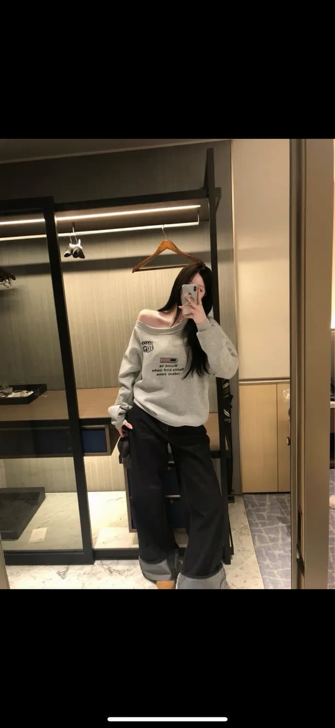 롤업 와이드 생지 데님 S 상품이미지2