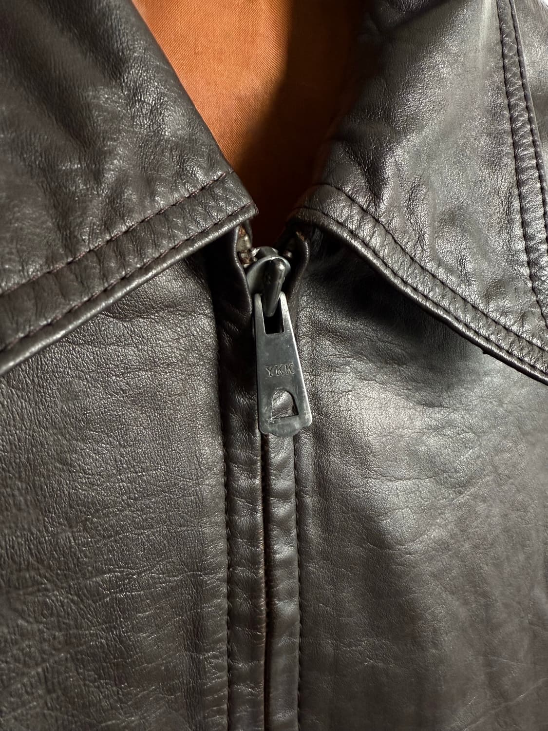 Vintage Genuine Leather Bomber Jacket 상품이미지6