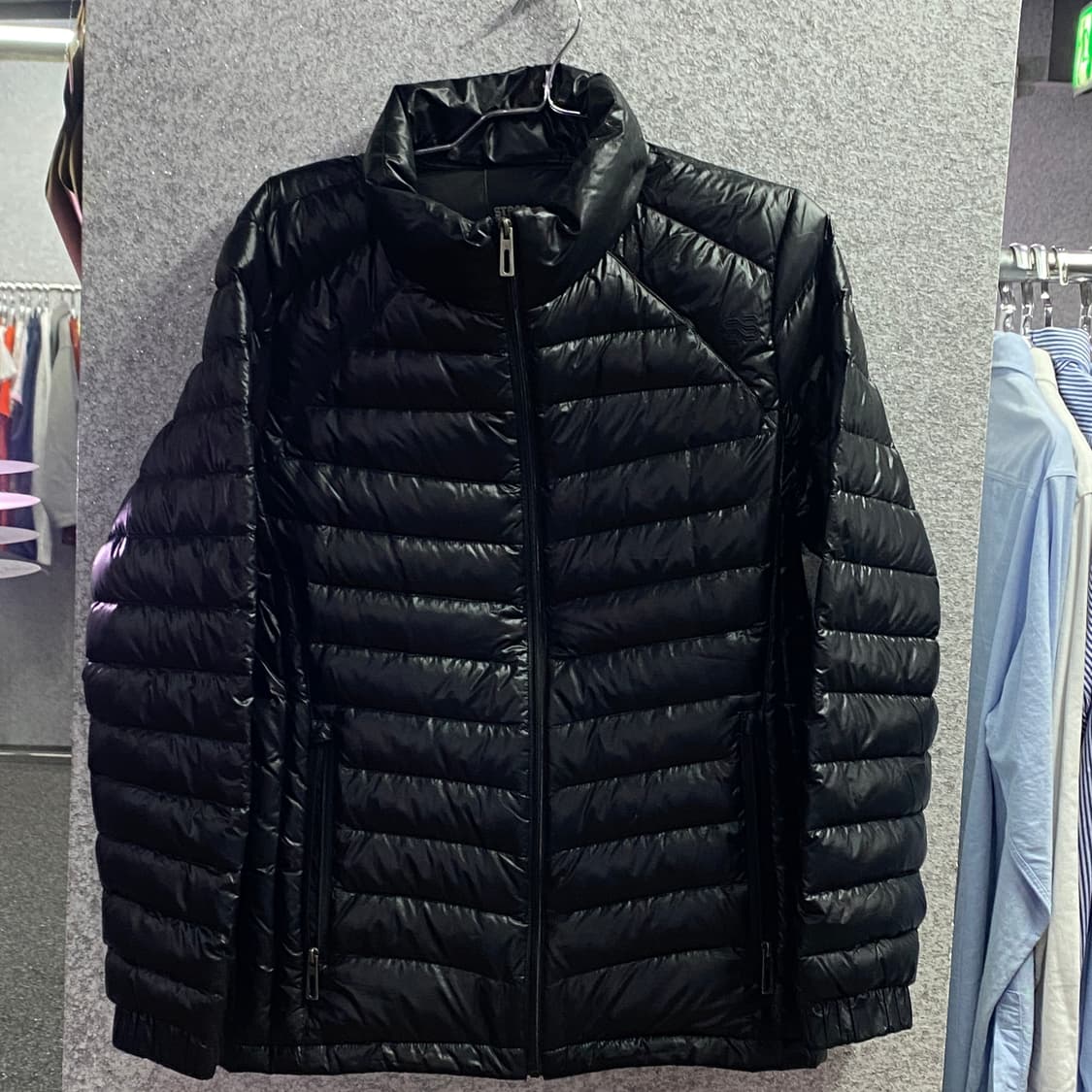 00s 빈티지 블랙 글로시 경량 패딩 B3017 상품이미지2