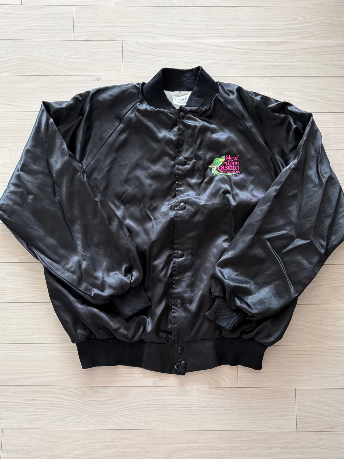 90s 아메리칸 빈티지 Casino 오피셜 새틴 봄버 XL (USA) 상품이미지1